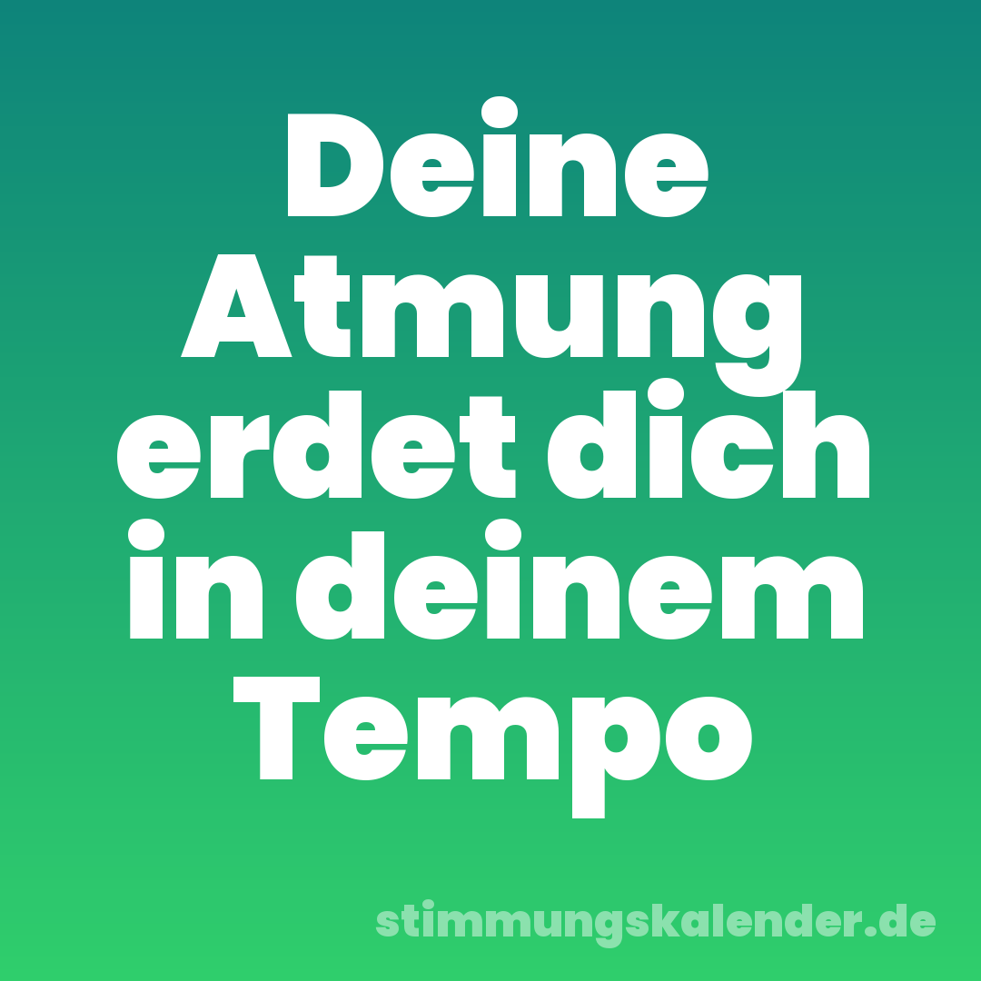 Deine Atmung erdet dich in deinem Tempo
