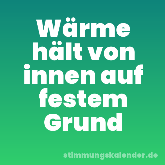 Wärme hält von innen auf festem Grund