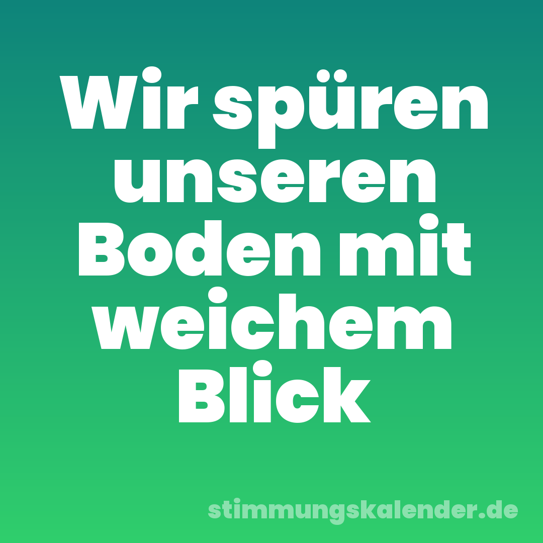 Wir spüren unseren Boden mit weichem Blick