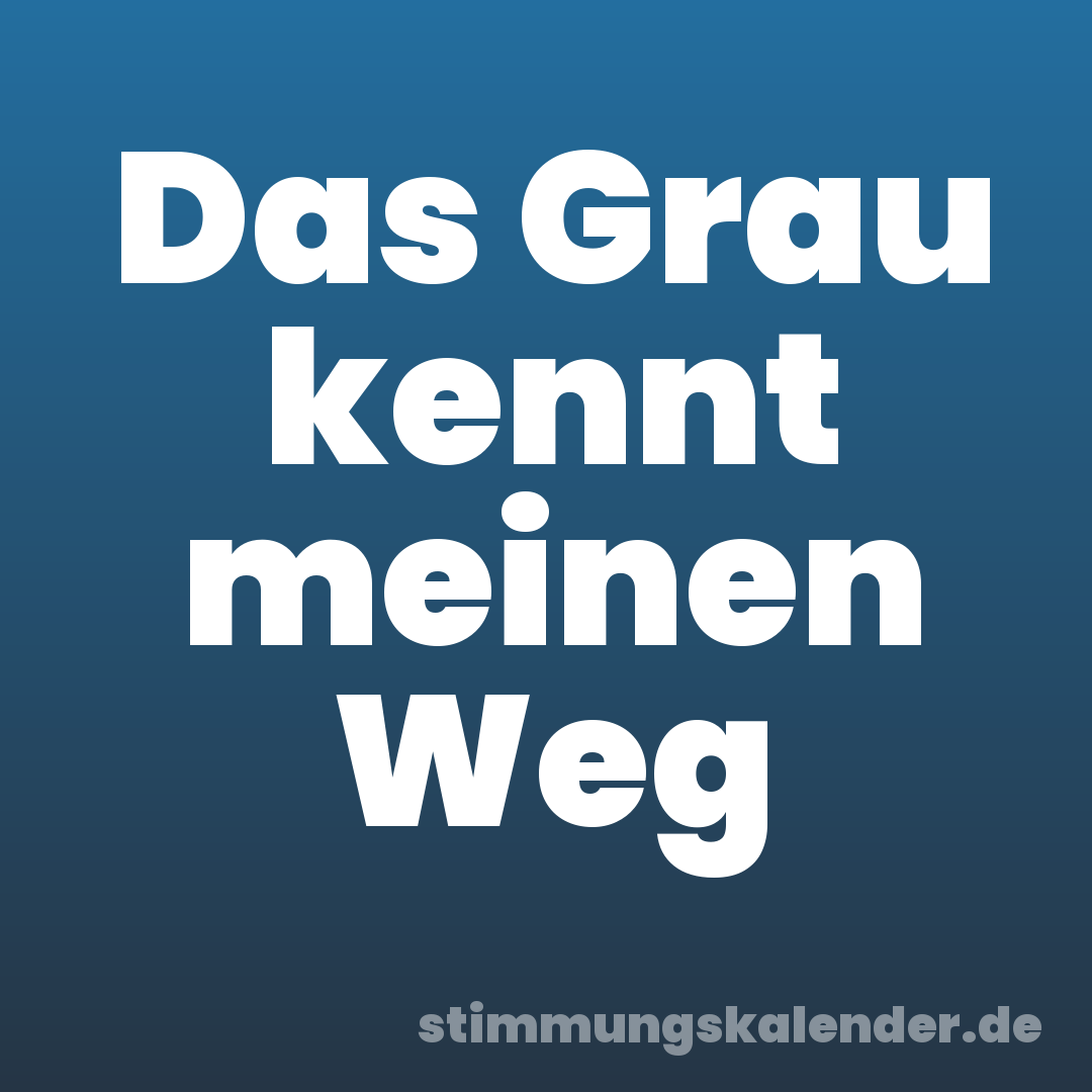 Das Grau kennt meinen Weg