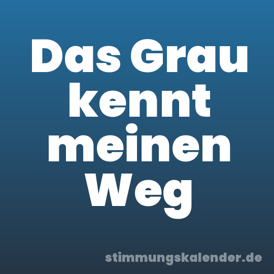 Das Grau kennt meinen Weg
