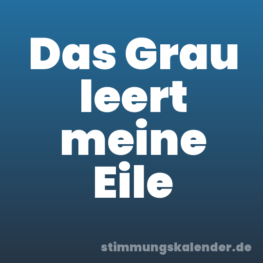 Das Grau leert meine Eile