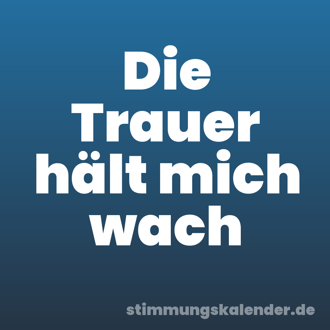 Die Trauer hält mich wach