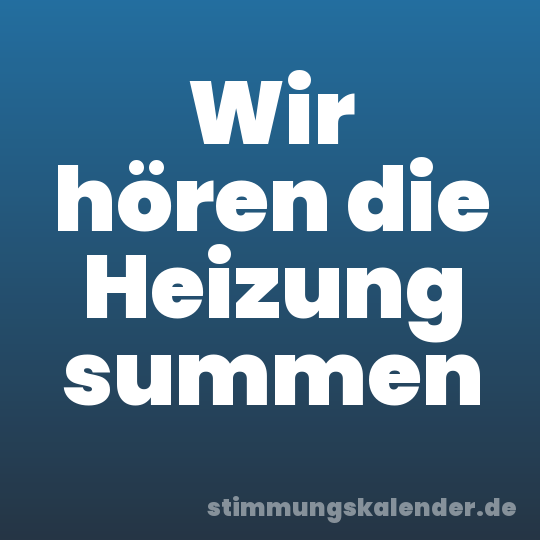 Wir hören die Heizung summen