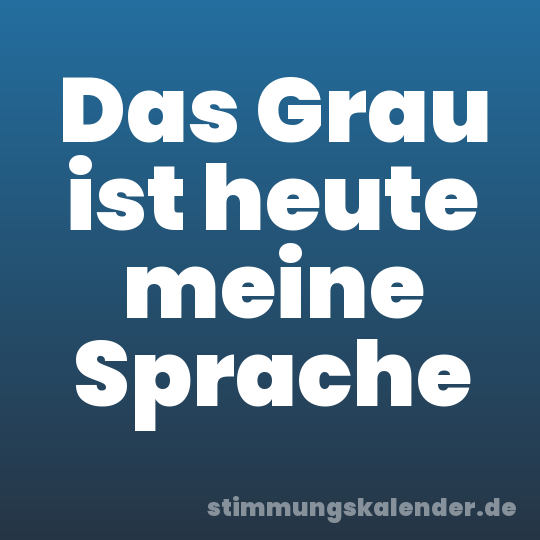 Das Grau ist heute meine Sprache