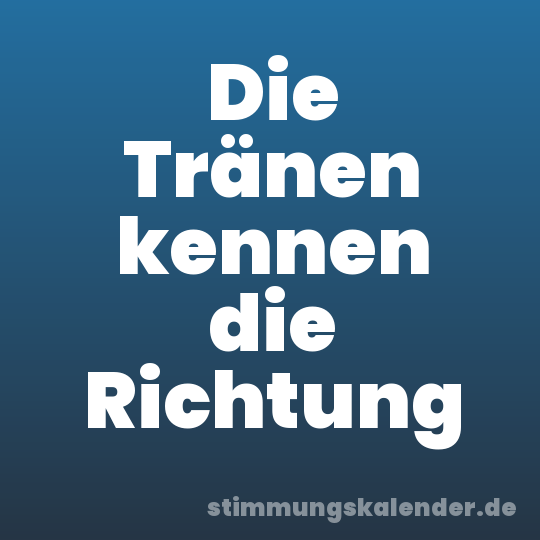 Die Tränen kennen die Richtung