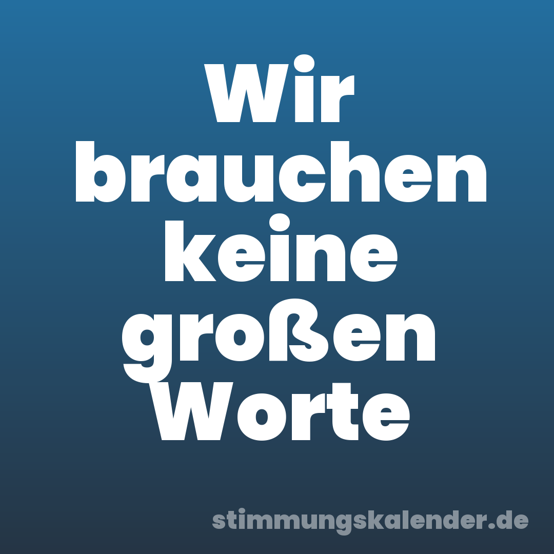 Wir brauchen keine großen Worte