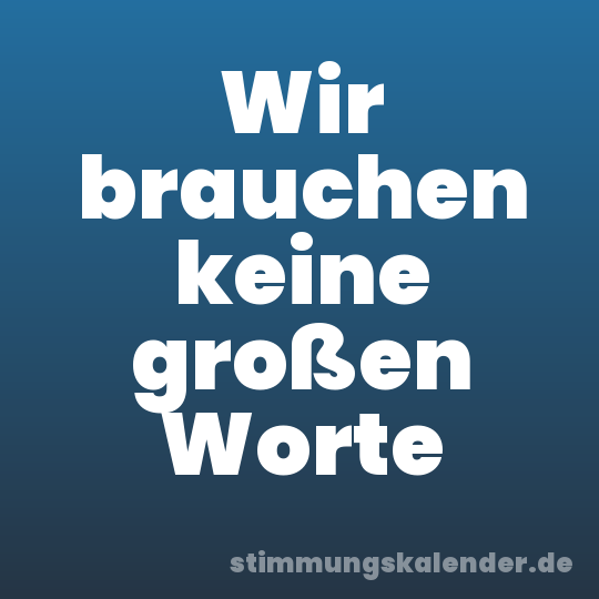 Wir brauchen keine großen Worte
