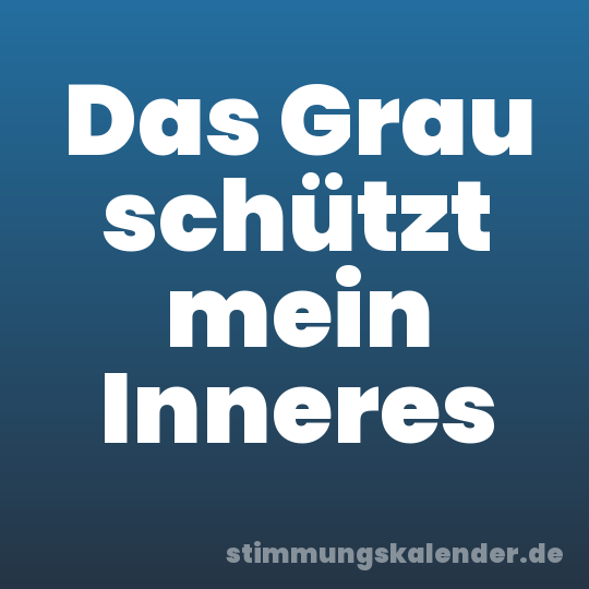 Das Grau schützt mein Inneres