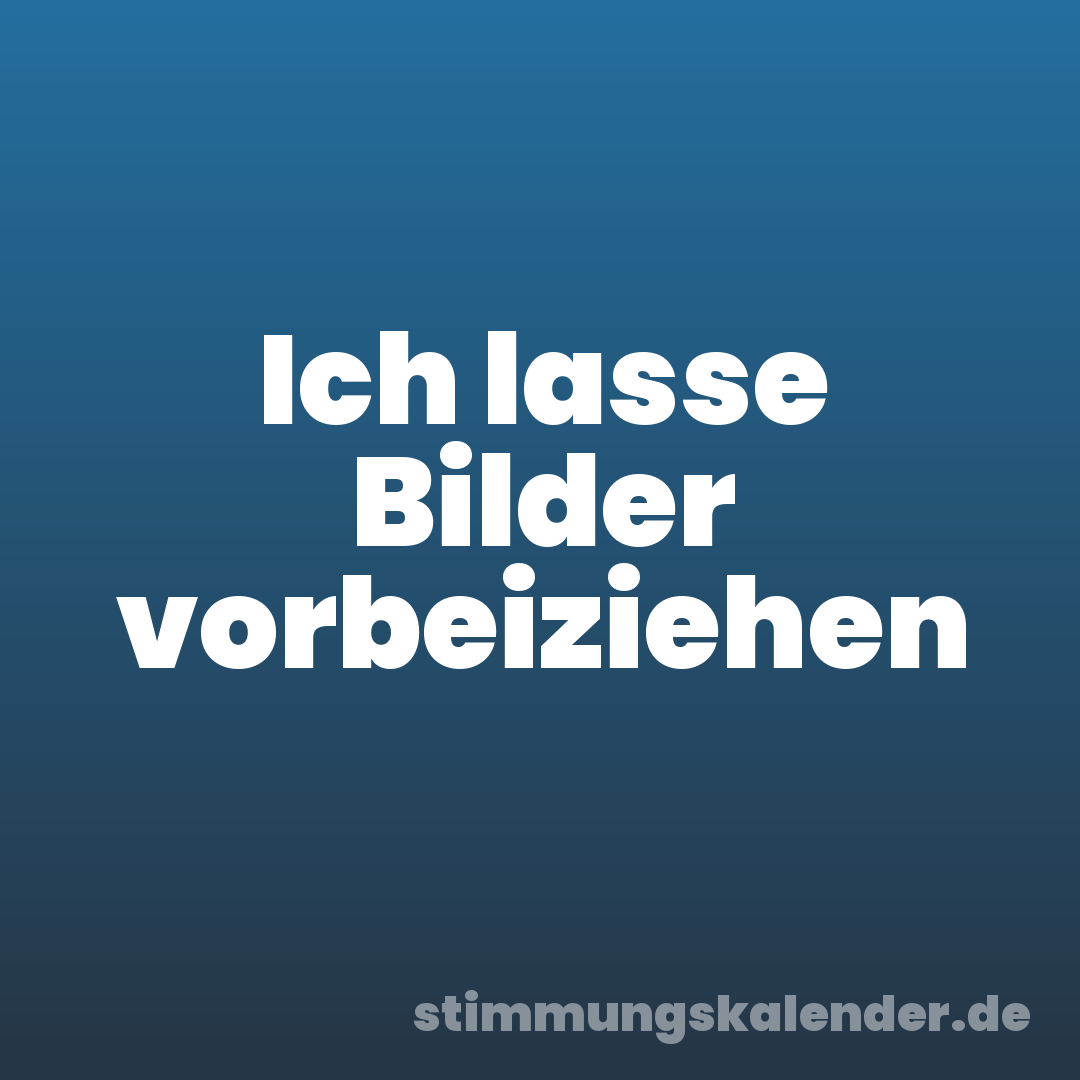 Ich lasse Bilder vorbeiziehen