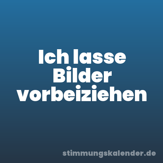Ich lasse Bilder vorbeiziehen