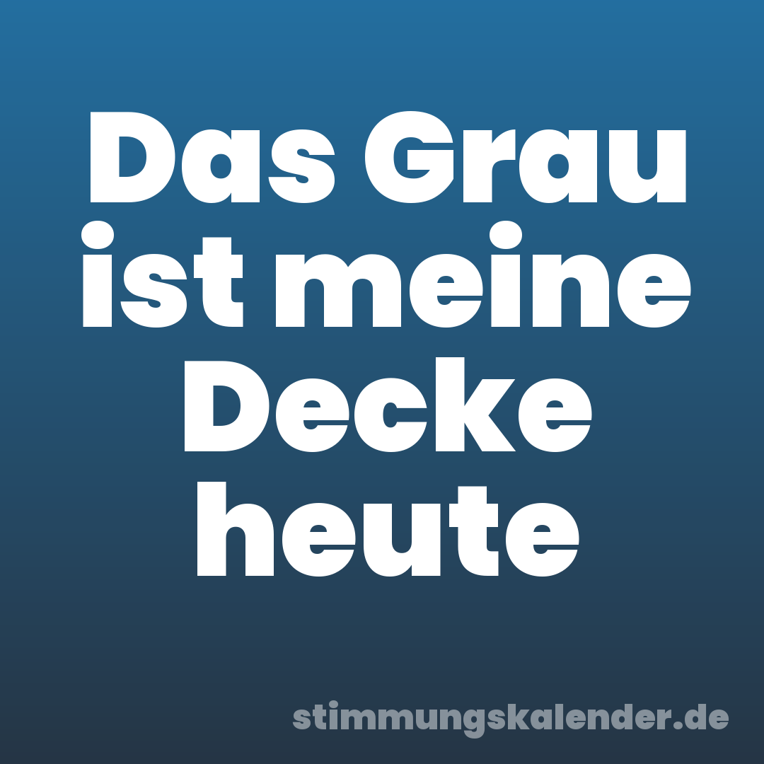 Das Grau ist meine Decke heute