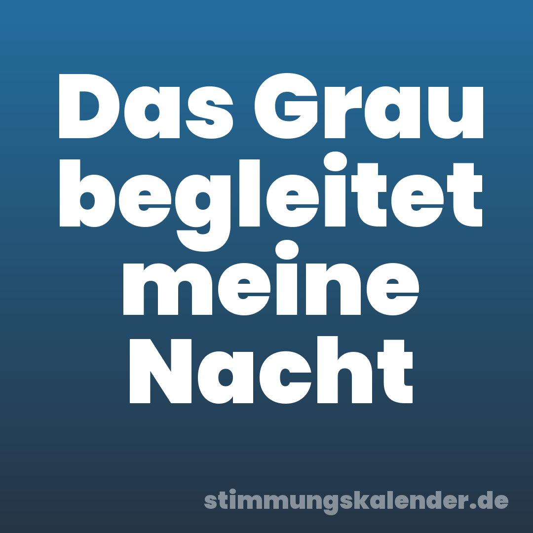 Das Grau begleitet meine Nacht