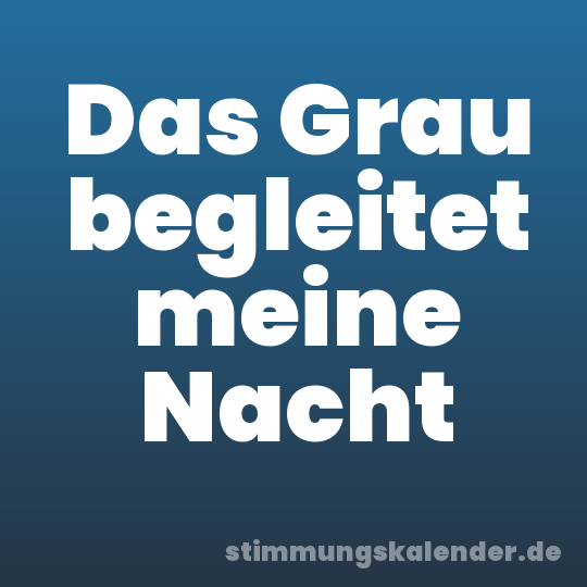 Das Grau begleitet meine Nacht