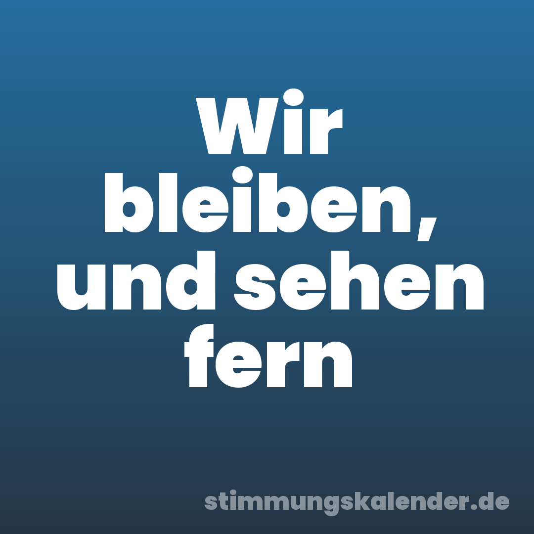 Wir bleiben, und sehen fern