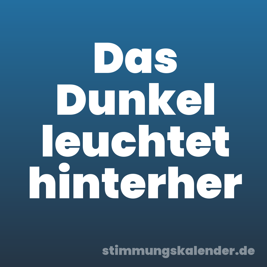 Das Dunkel leuchtet hinterher
