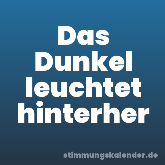 Das Dunkel leuchtet hinterher