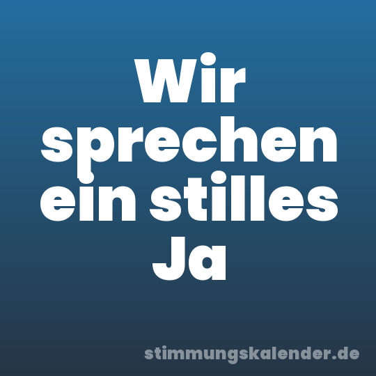Wir sprechen ein stilles Ja