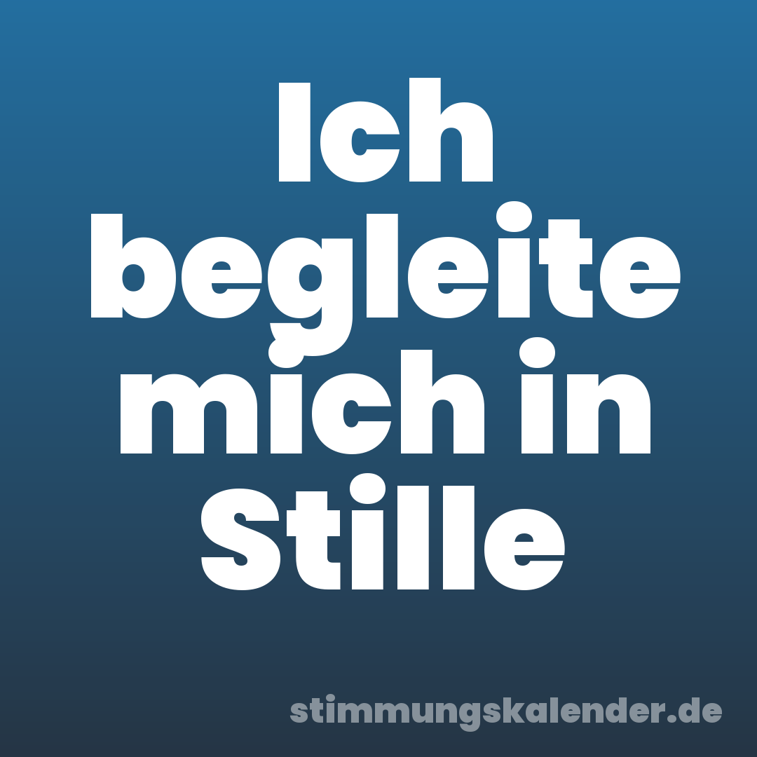 Ich begleite mich in Stille