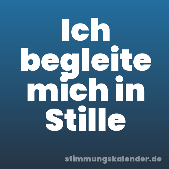 Ich begleite mich in Stille