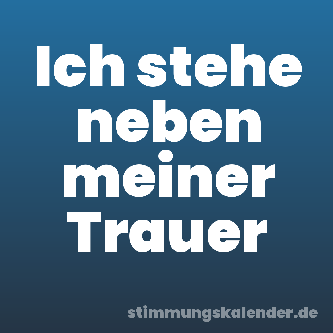 Ich stehe neben meiner Trauer