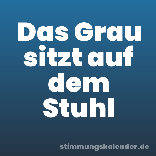Das Grau sitzt auf dem Stuhl