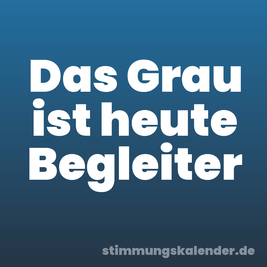 Das Grau ist heute Begleiter