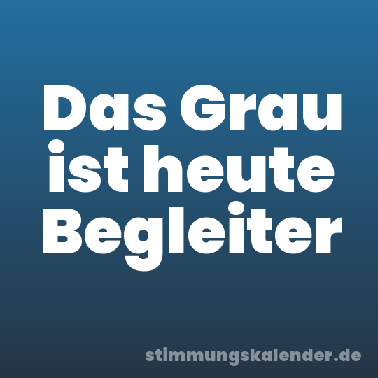 Das Grau ist heute Begleiter