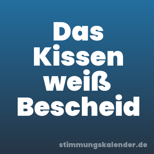 Das Kissen weiß Bescheid