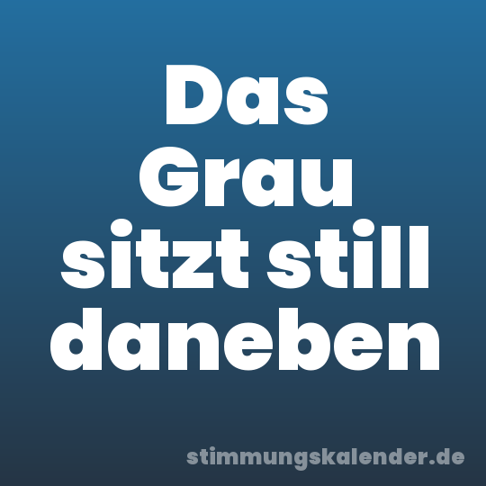 Das Grau sitzt still daneben