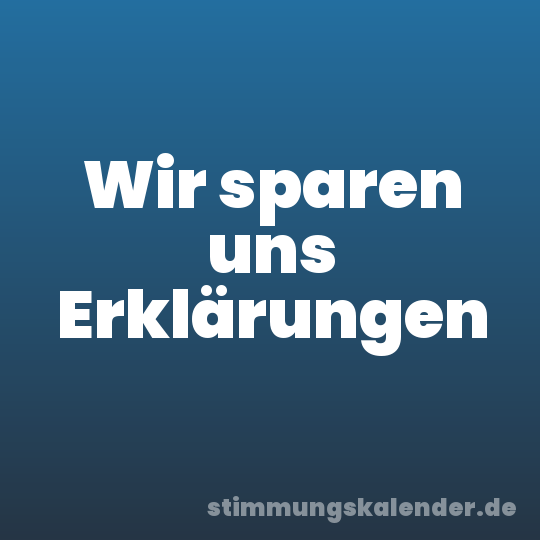 Wir sparen uns Erklärungen