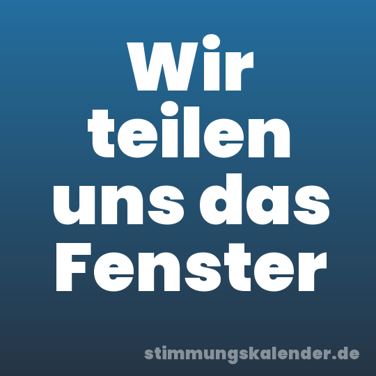 Wir teilen uns das Fenster