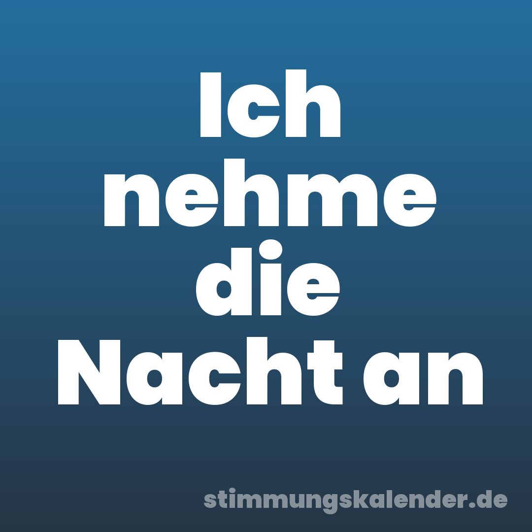 Ich nehme die Nacht an