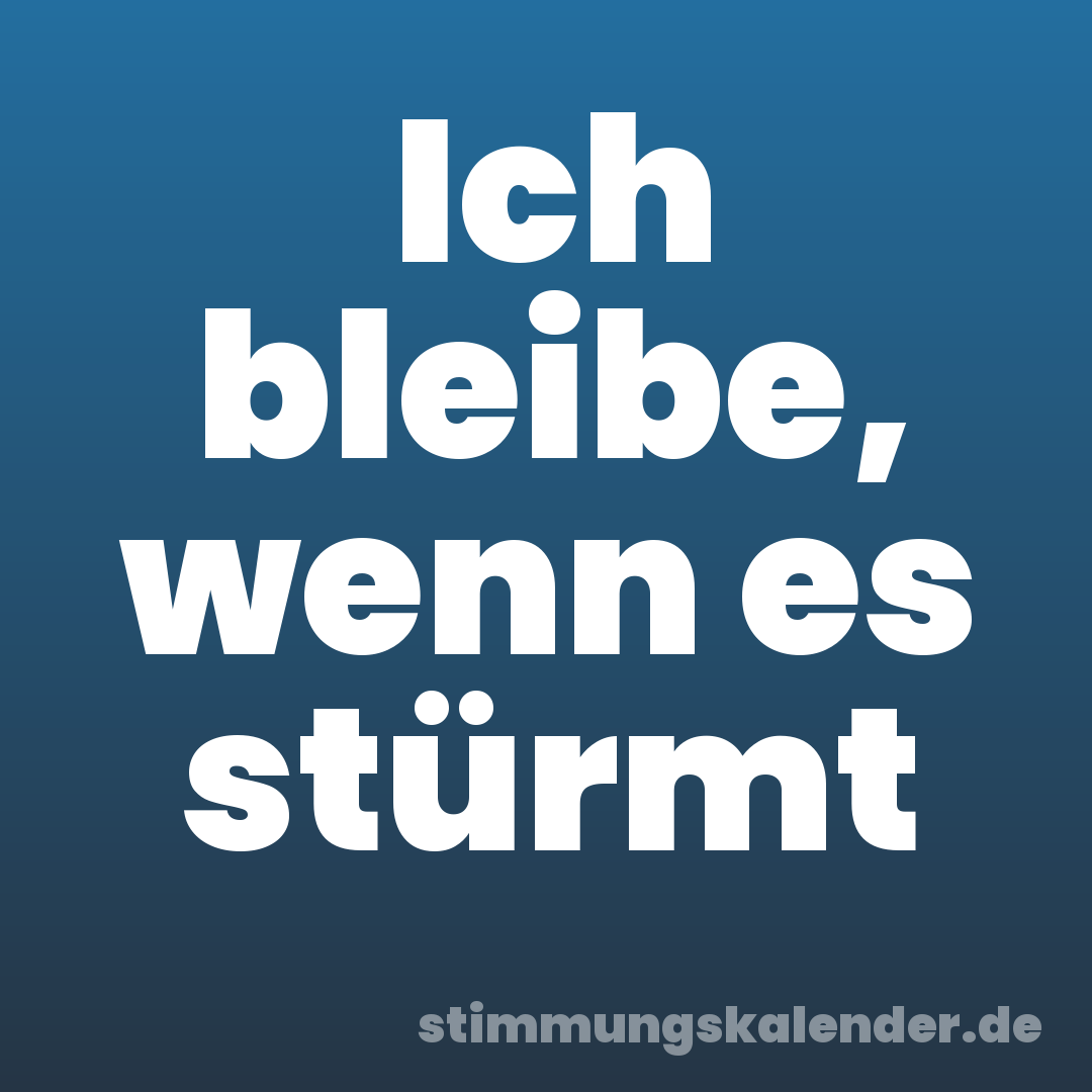 Ich bleibe, wenn es stürmt