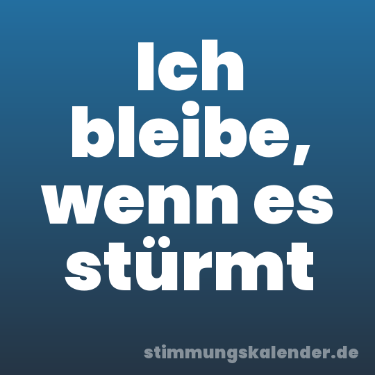 Ich bleibe, wenn es stürmt