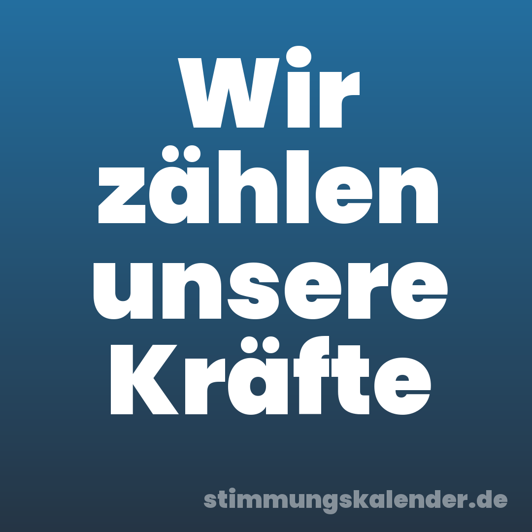 Wir zählen unsere Kräfte