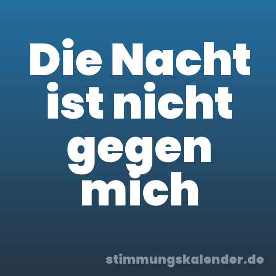 Die Nacht ist nicht gegen mich