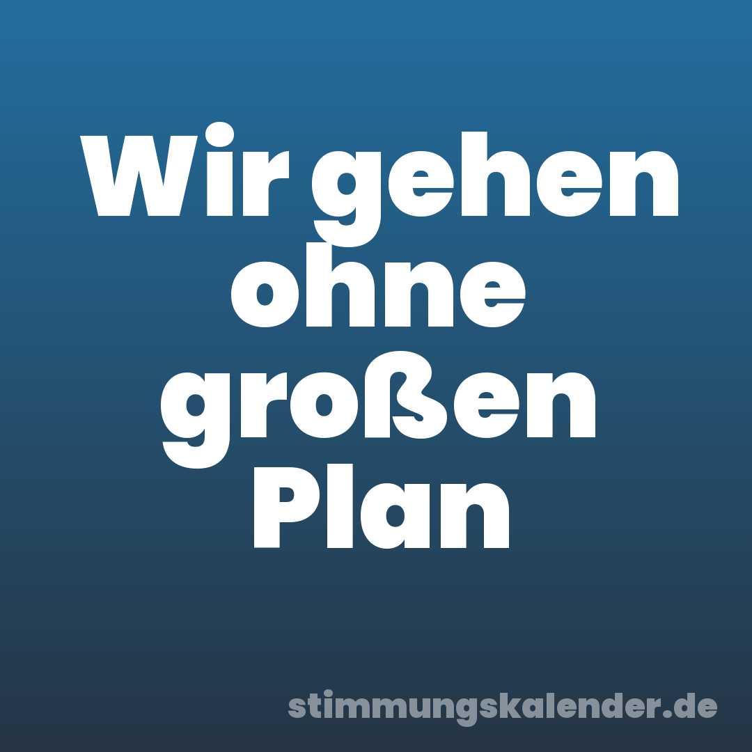 Wir gehen ohne großen Plan