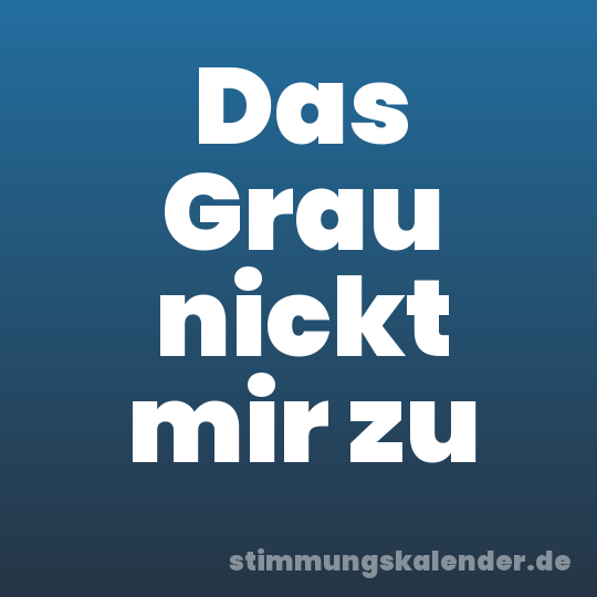 Das Grau nickt mir zu