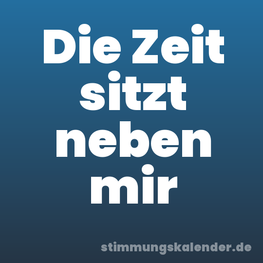Die Zeit sitzt neben mir