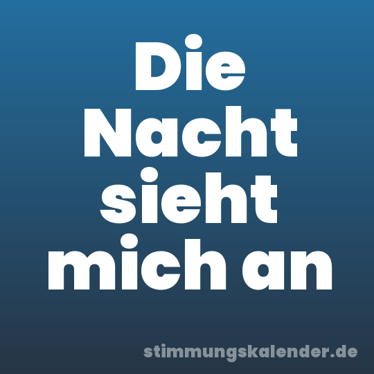 Die Nacht sieht mich an