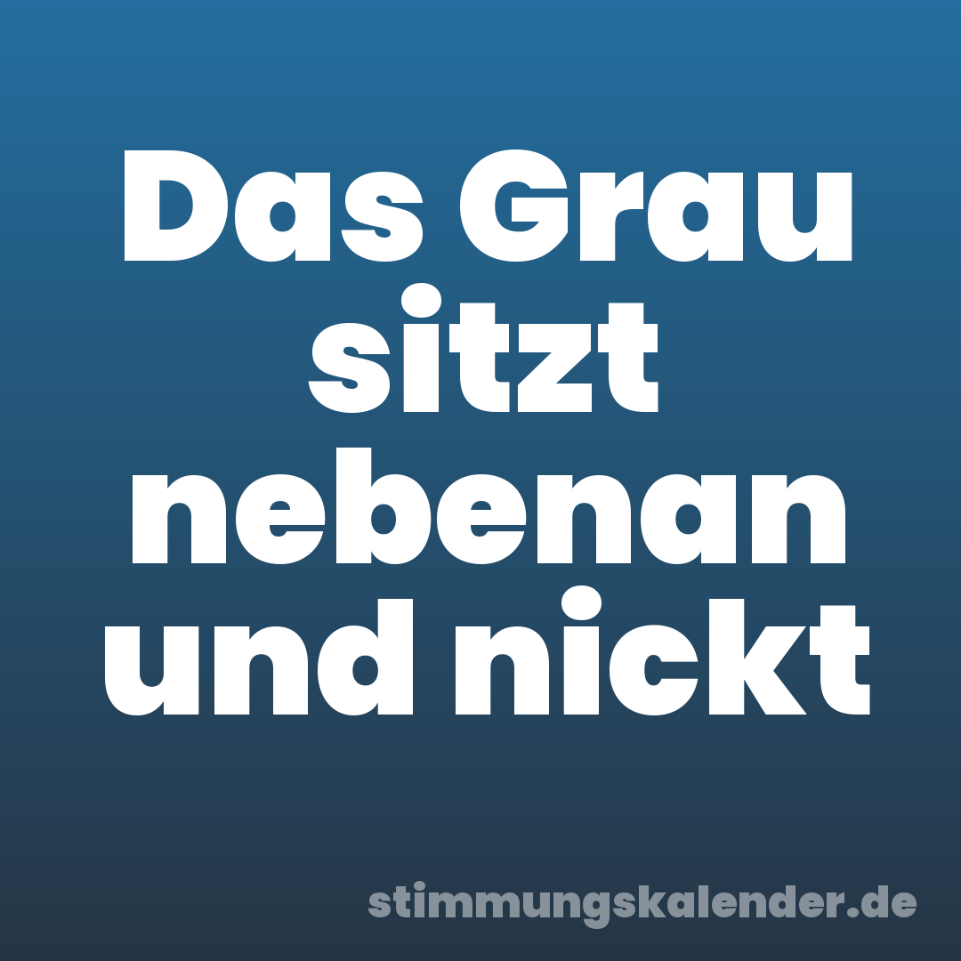 Das Grau sitzt nebenan und nickt