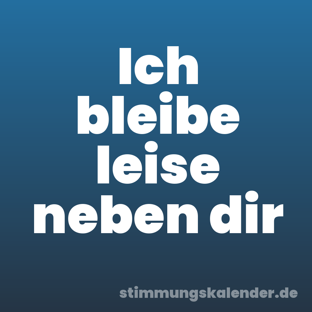 Ich bleibe leise neben dir