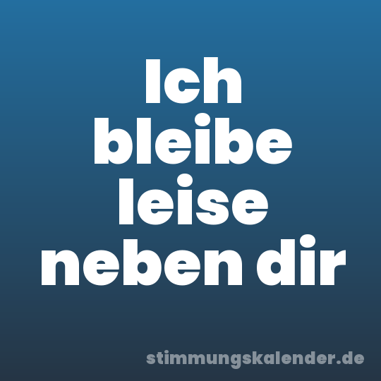 Ich bleibe leise neben dir