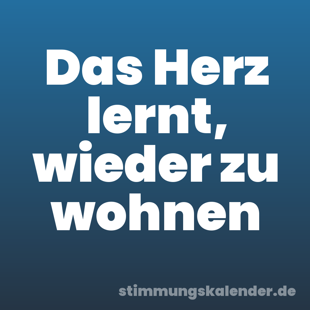 Das Herz lernt, wieder zu wohnen