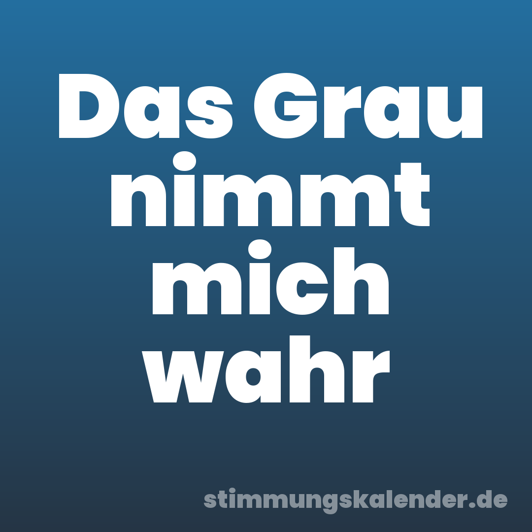 Das Grau nimmt mich wahr