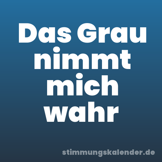 Das Grau nimmt mich wahr