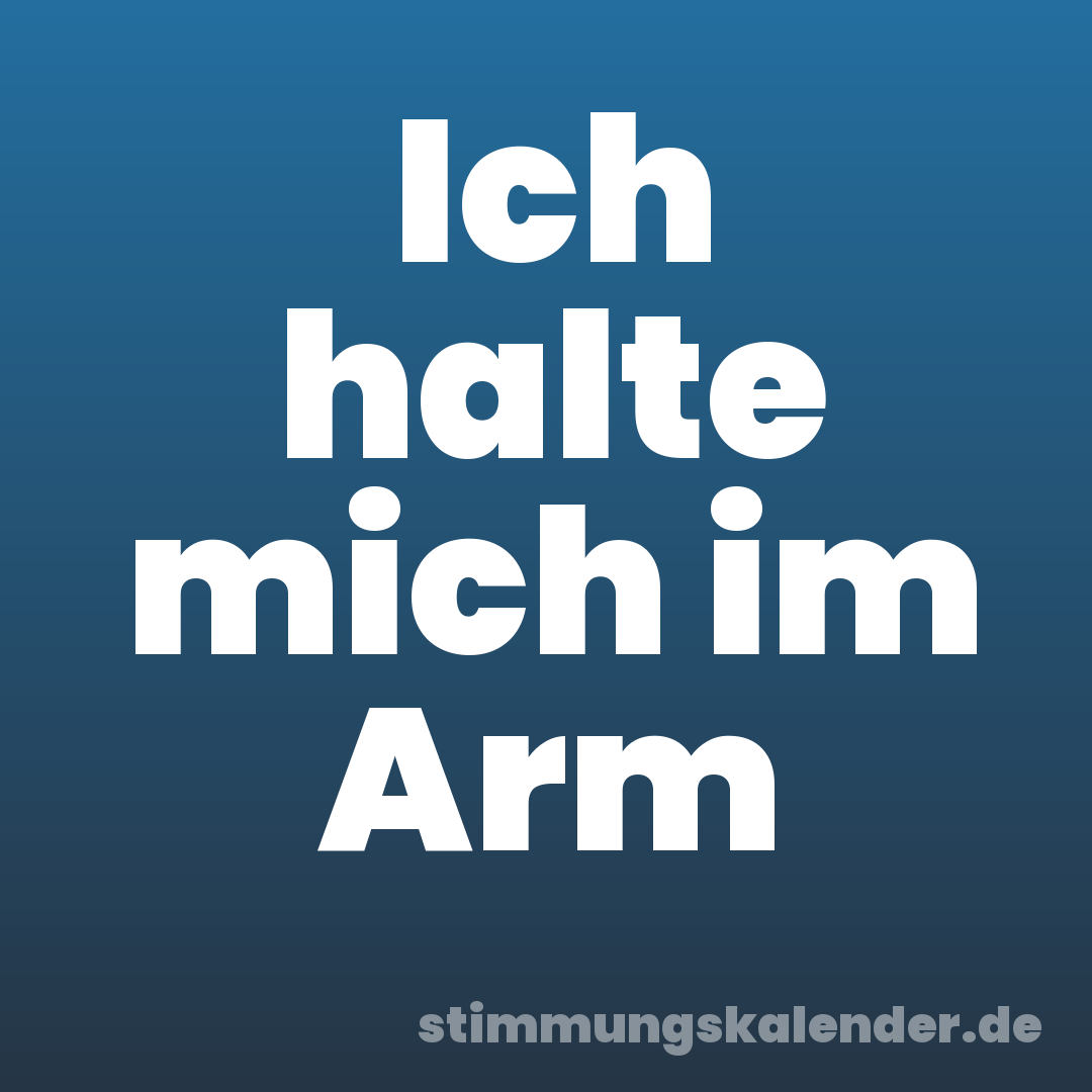 Ich halte mich im Arm