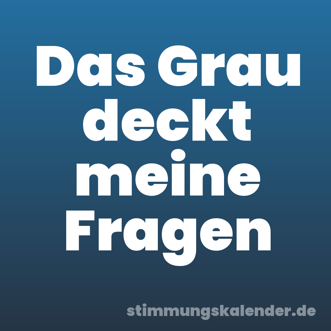 Das Grau deckt meine Fragen
