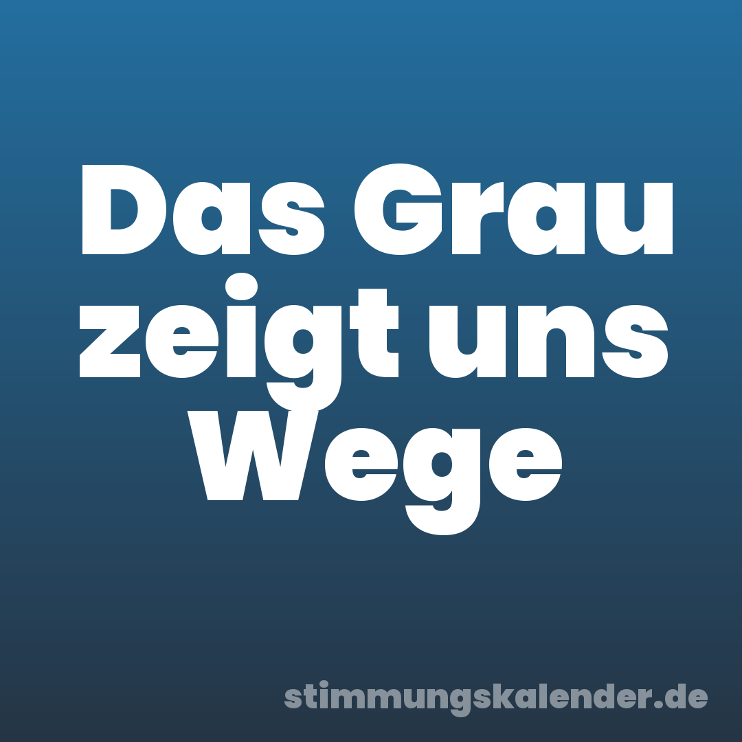 Das Grau zeigt uns Wege
